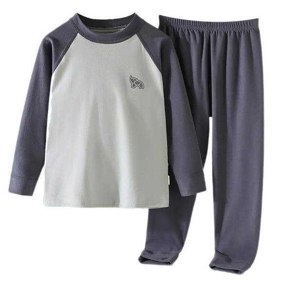 BAYAIXZ Toddler Boys Girls Fleece Pajama Set Winter Warm Plush Long Sleeve Tops+Pants Outfits Sleepwear Soft Comfy 2 Piece Loungewear Child Pjs Set (A,130)