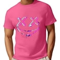 thumbnail image 2 of NinXxx Men's Oversized City Print Crew Neck Loose Casual Sports Tee Pink XXXL, 2 of 3