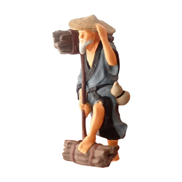 Character 1/64 Resin Chinese Ancient Figures Scene Railway Decor Chop