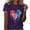 Purple, variant on Raeneomay Oversized T Shirts for Women Independence Day Printed Round Neck Short Sleeved Top