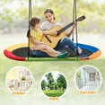 thumbnail image 6 of Gymax 60'' Saucer Tree Swing Surf Outdoor Adjustable Kids Giant Oval Platform Swing Set Colorful, 6 of 10