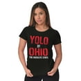 thumbnail image 4 of OH Pride YOLO in Ohio Souvenir Womens Fitted Plus Size Graphic Tee Brisco Brands 2X, 4 of 5