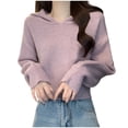 thumbnail image 1 of Ailaofu Women's Winter Knitted Hooded Pullover Sweater Thickened Fashion Top, 1 of 2