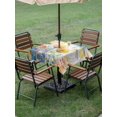 thumbnail image 5 of Square Outdoor Tablecloth with Umbrella Hole Blue Yellow Dragonfly Outside Table Cloth Waterproof Patio Table Cover Watercolor Spring Flowers Zipper Tablecloths for Picnic Party Camping 60x60 Inch, 5 of 8