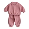 thumbnail image 3 of Timegard Infant Unisex Clothes Cotton Sets Boys Girls Casual Workout Sets Collar Pullover Joggers Toddler Loose Outfits, 3 of 7