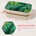 thumbnail image 5 of Tropical Jungle Leaves Velvet Portable Jewelry Organizer Box with Removable Compartment - Earring Holder and Gift Jewelry Box, 5 of 7
