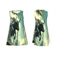 thumbnail image 7 of Lsque Bull Charging Through Waves Pattern Summer Dresses for Women – Sleeveless T-Shirt Swing Sundress, Perfect for the Beach and Casual Days, 7 of 7