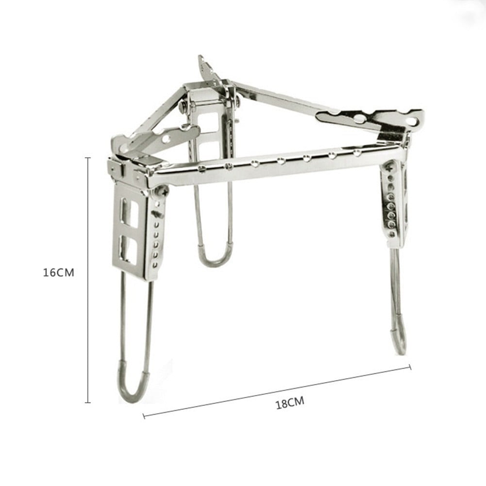 Outdoor Camping Cooking Stainless Steel Pot Folding Tripod Support Stand 
