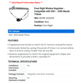 thumbnail image 2 of Front Right Window Regulator - Compatible with 2001 - 2006 Mazda Tribute 2002 2003 2004 2005, 2 of 2
