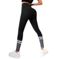 thumbnail image 2 of Yoga Pants Women Patchwork Print High Waist Lifting Stretchy Breathable Slim Fit Gym Pants for Workout Wear Black L, 2 of 4