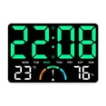 thumbnail image 1 of Reloj de pared digital, reloj digital, reloj despertador, reloj electrónico para la mesita de noche de la oficina. Verde, 1 of 9