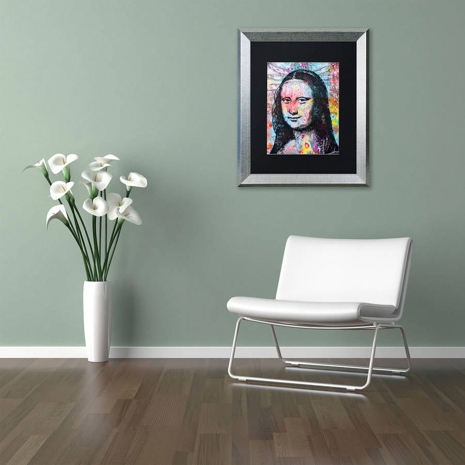 Trademark Fine Art "Mona Lisa" Canvas Art by Dean Russo, Black Matte, Silver Frame