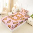 thumbnail image 4 of Manfei Sweet Capybara Twin Sheets,Cartoon Letter B Bedding,Pink Brown,3 Pieces, 4 of 6