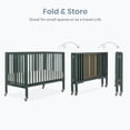 thumbnail image 5 of Dream On Me Quinn Full-Size Folding Crib, Removable Wheels, Modern Nursey, Adjustable Mattress Support, Patent Folding System in Olive, 5 of 9