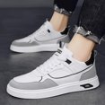 thumbnail image 3 of Men's Skateboard Shoes Casual Lace-Up Sneakers - Solid Color Low-Top PU Sneakers with Fabric Lining, PVC Sole, Cloth Insole, Suitable for Daily Wear, 3 of 5