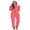 Pink, variant on BrilliantMe Women Christmas Hooded One-piece Trousers Coral Fleece Zipper Jumpsuit Santa Romper Green S