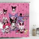 thumbnail image 4 of Kuromi - Juego de 4 cortinas de ducha con dibujos animados, juego de baño con cortina de ducha, tapete para tapa de inodoro, tapete de contorno y tapete de baño, con 12 ganchos para decoración de baño, 4 of 6