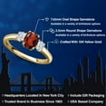 thumbnail image 2 of Gem Stone King 10K Yellow Gold Red Garnet and White Zirconia Engagement Ring for Women | 1.52 Cttw | Oval 7X5MM | Gemstone January Birthstone | Size 6, 2 of 6