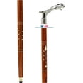 thumbnail image 6 of Premium Chromed Deluxe Walking Sticks | Rosewood Crafted Walking Cane with Solid Brass Chrome Decorative Bars | Walking Canes & Crutches  (Cheetah, 36 Inches), 6 of 6