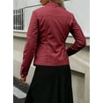 thumbnail image 3 of Giolshon Faux Leather Jackets for Women Moto Bike Solid Spring Coat with Zipper Pockets, 3 of 4