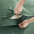 thumbnail image 4 of Virtu Bed Sheets Set, Deep Pocket Rayon Derived Bamboo & Microfiber Cooling 4 Piece Full Sheets sets, Hunter Green, 4 of 7