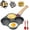 Black, variant on Romiantic Omelette Pan Mold 4-Cup Egg Frying Pan Nonstick with Handle & Lid, Aluminum Granite Skillet for Omelette, Pancake, Egg Sandwich & Breakfast, Induction & Gas Stove Compatible (Beige+Cover)