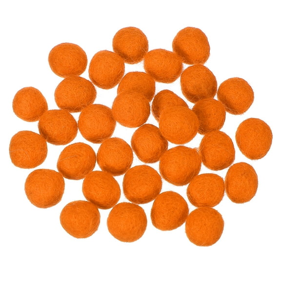 Uxcell 30 Pcs Wool Felt Balls Beads, 0.6 Inch Felt Pom Poms for Crafts, Handmade Pompoms Bulk Small Bead for Nursery Handicrafts and DIY Art Decoration, Orange