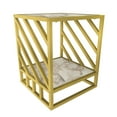 thumbnail image 2 of Decorotika Norm Metal Frame Wood Top Accent Side End Table - Marble White/Gold Finish, 2 of 5