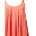 thumbnail image 4 of A2Y Women's Relaxed Fit Wool Dobby Woven Double Layer Spaghetti Cami Pleated Top Desert Rose 1XL, 4 of 6