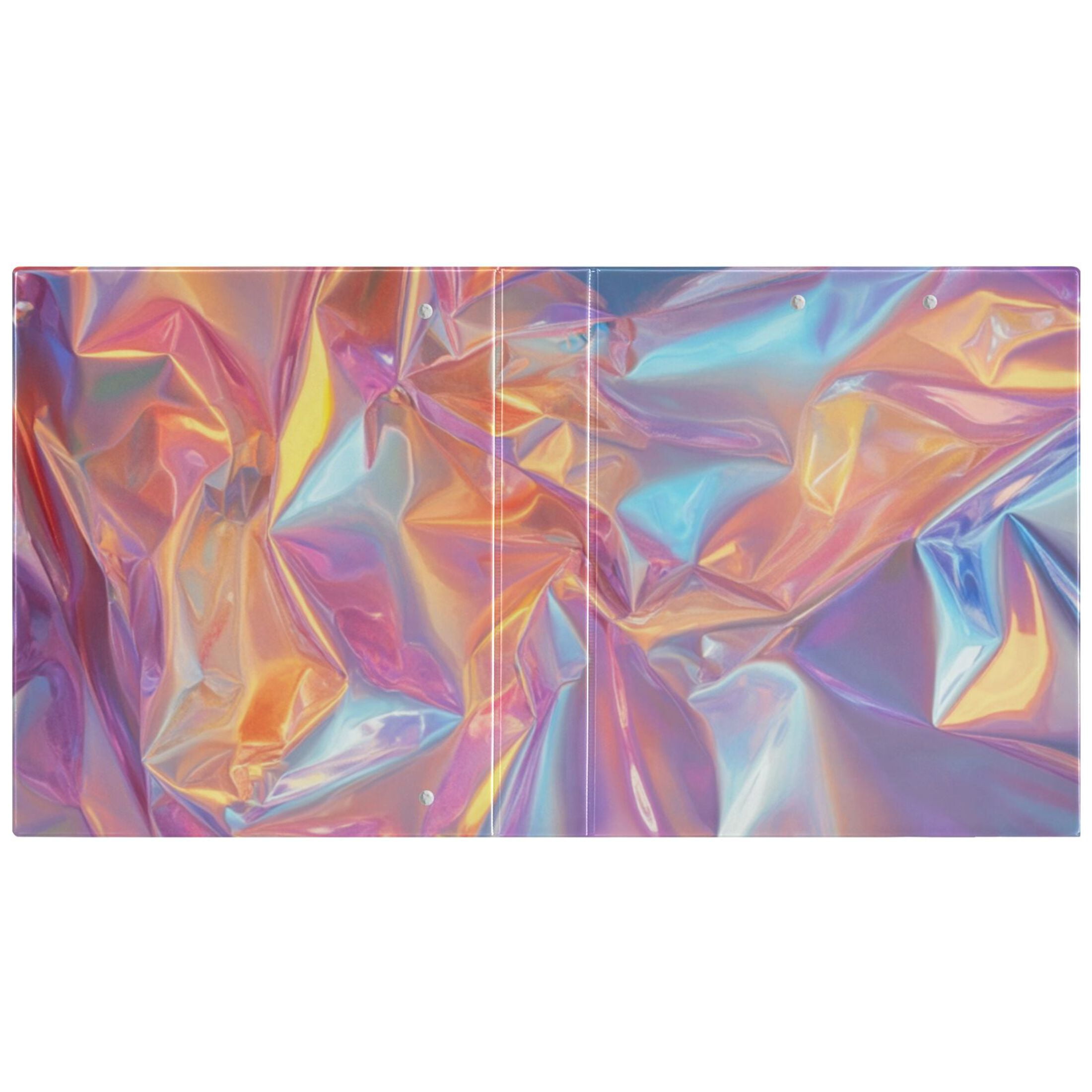 Hologram Colorful 3 Ring Binders 1.5 inch Hardcover File Folders with Interior Pockets A4 Size Organizer for School Office Hospital