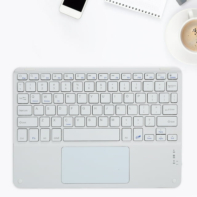 w ireless B luetooth Keyboard, w ireless Keyboard with Touchpad & Square Cap, Ultra Slim Keyboard for Smartphones, Tablets, Laptops, Desktop Computers, PC Keyboard