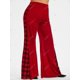 thumbnail image 3 of Pantalones Acampanados de Talla Extra Terciopelo a Cuadros Rosegal  Pantalones de talla grande, 3 of 5