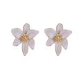thumbnail image 2 of SmartBy 1 Pair Stud Earrings Retro Style Colorful Enamel Flower Shape Ear Studs Shiny Personalized Earrings Jewelry Gift, 2 of 7