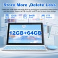 thumbnail image 2 of Android 15 Tablet 10 inch, 2 in1 Tablets with Keyboard Case Mouse Stylus, 12GB RAM 64GB ROM 1TB Expand, Quad-Core Processor Tablet PC, 5G WiFi 6, BT5.0, 6000mAh, 1280 x 800 IPS Screen, Blue, 2 of 7