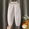 thumbnail image 5 of Likimi Toddler Kids Boys Pants Solid Color Thick Trousers Thermal Comfortable Relaxed Winter Fall Bottoms Size 6-7 Years Khaki, 5 of 5