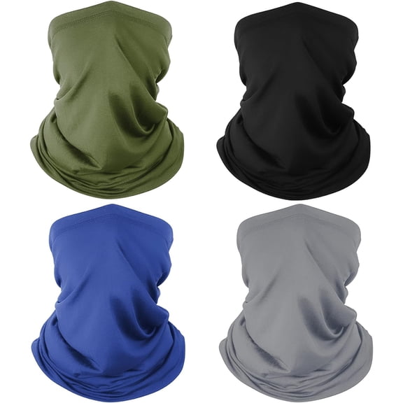 4 Pack Neck Gaiter Bandana Face Mask, Sun Cooling Scarf Neck Cover Head for Men Women