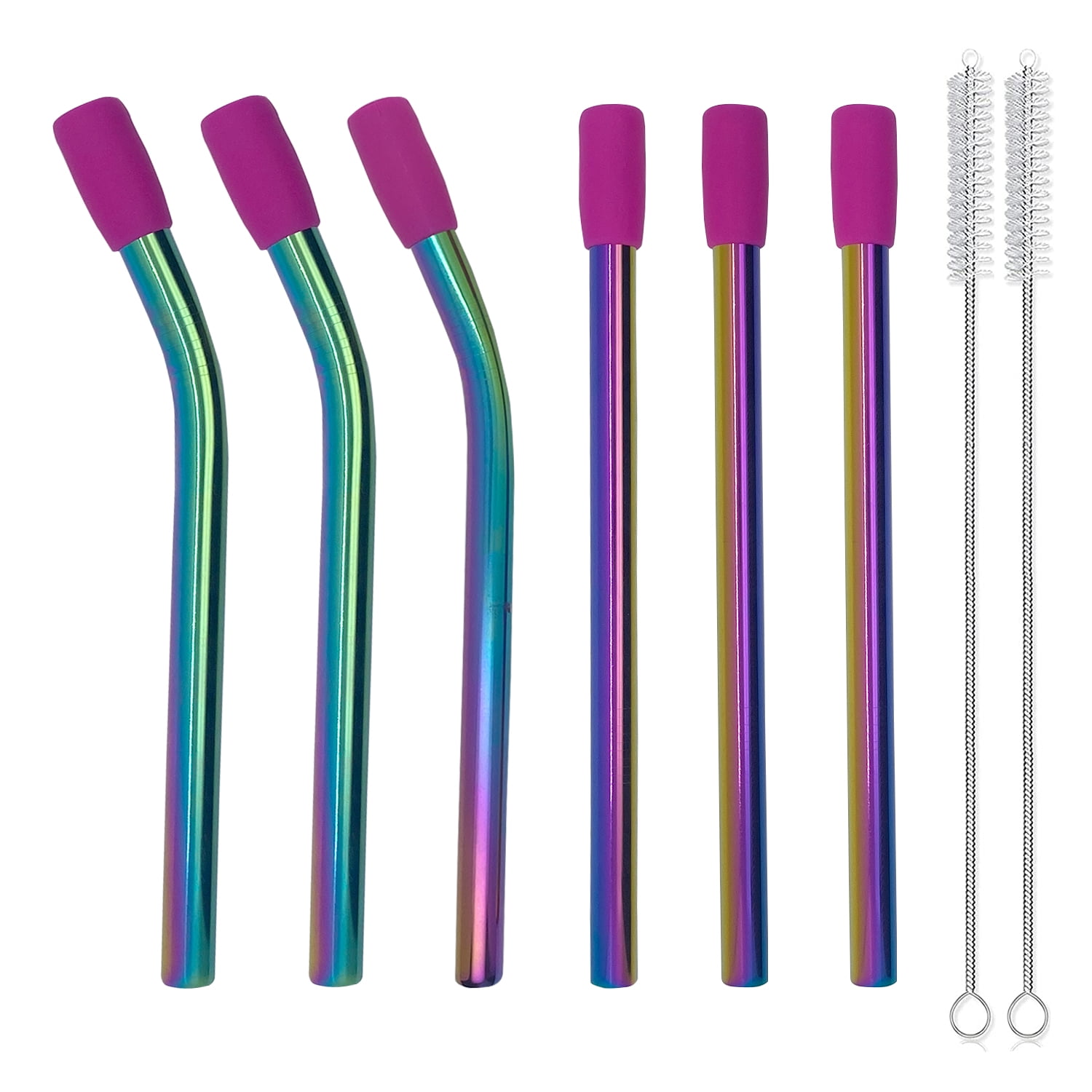 Boba Smoothie Straw 6Pcs Reusable Steel Metal Large Milkshake Big