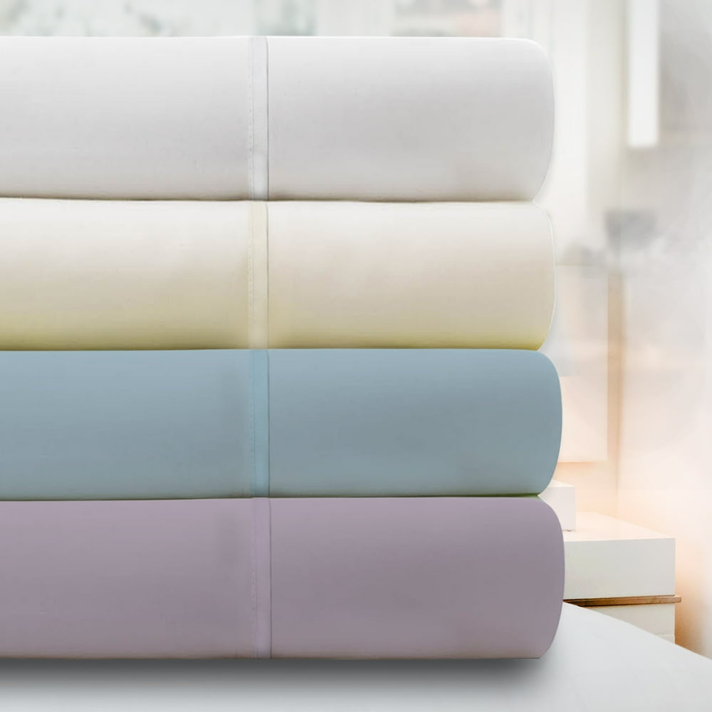 Purity Home 300 TC Percale Organic Cotton Sheet Set, Twin, Artic White