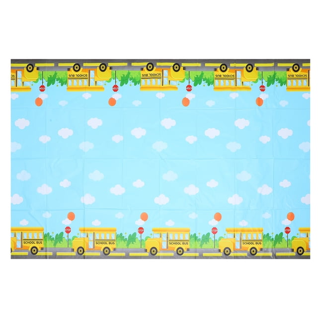 Nappe Bienvenue Rentrée Scolaire Bus Scolaire Fête Nappe Jetable PE