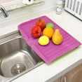 thumbnail image 5 of 18 x 13" Kitchen Drain Board, Large Plastic Draining Tray with Side Drop Slope Diversion, Side Dish Drying Tray, Dish Drainer Drip Rack Tray with Non-Slip Base, 5 of 6