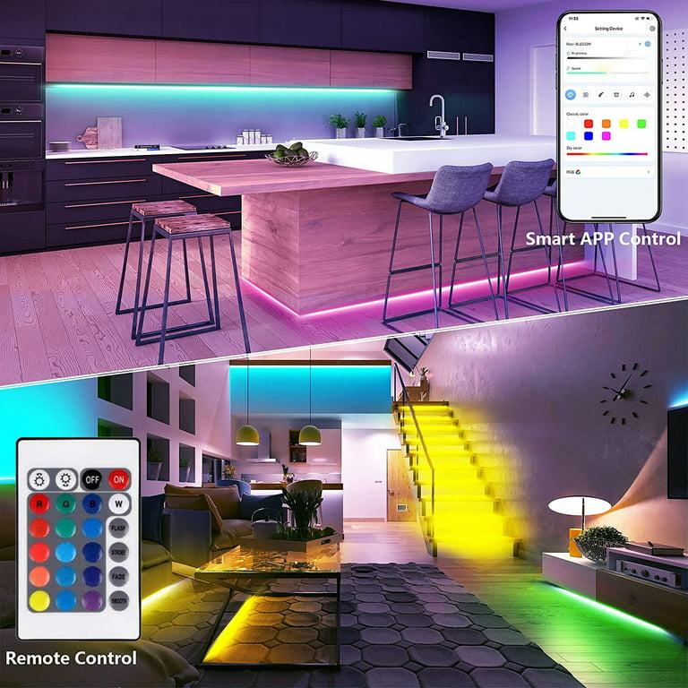 Ledander LED Strip Lights,16.4ft RGB LED Lights Strip, Flexible Color  Changing 5050 LEDs Light Strips Kit for Bedroom, Home, Kitchen，USB Type