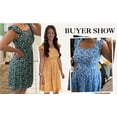 thumbnail image 6 of Women's Summer Dresses Casual Square Neck Floral Sundress with Pockets A Line Flowy Beach Dress, 6 of 6