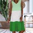 thumbnail image 2 of LYXSSBYX Summer Dresses for Women 2024 Fashion Women Casual Loose Stripe Patchwork V-Neck Sleeveless Dress Sundress, 2 of 5