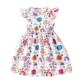 thumbnail image 1 of MIASHUI Robes Sans Manches à Imprimés de Dessins Animés pour Filles, Robe de Plage Ligne A Vêtements d'Été, Blanc, 4-5 Ans, 1 of 4