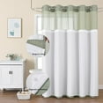 thumbnail image 5 of EcoNesxp Small Stall Shower Curtain S Hookless Waffle Weave Snap Closure Fabric Lining, 5 of 5