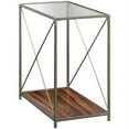 thumbnail image 5 of Home Square Modern Metal and Glass End Table in Pearl Oak - Set of 2, 5 of 10