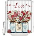 thumbnail image 2 of Valentine''s Day Shower Curtain Set with Hook 72" x 72",Red Pink Flower Floral Love Vase Washable Cloth Polyester Fabric Shower+Curtain,Waterproof Bath Curtains for Bathroom,Showers,Bathtubs Decor, 2 of 6