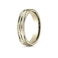 thumbnail image 2 of Benchmark� 14k Gold 4mm Comfort-fit Satin-finished Polished Center Trim And Round Edge Wedding Band Ring, 2 of 9