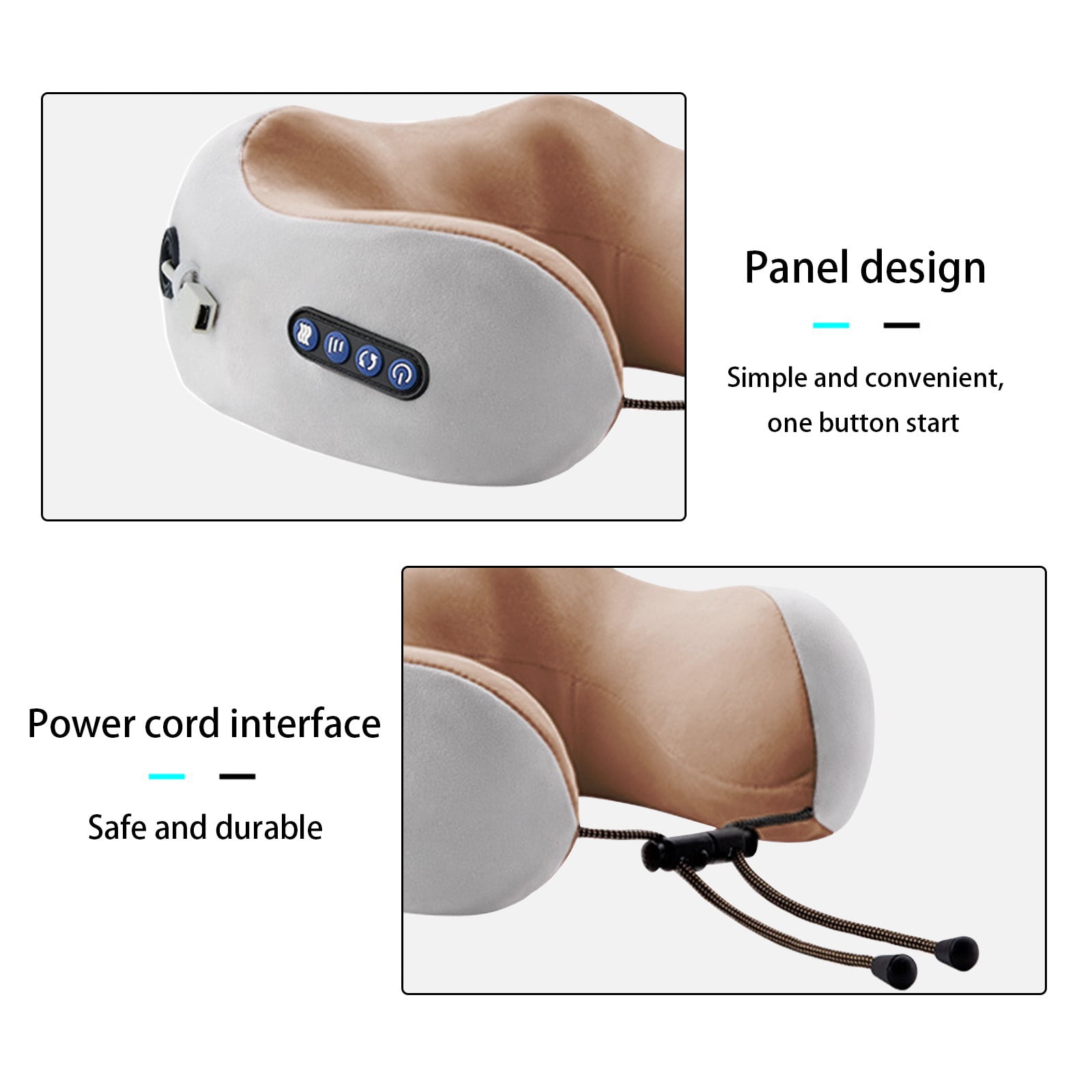 Iuhan Electric Neck Massage Pillow, U-Shaped Memory Foam Cervical Pillow for Pain Relief, Heated Massager for Neck Shoulder Muscle, Travel Pillow for Office Home Airplane Car