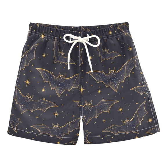 joogoo Boys Swim Trunks Bats Beach Board Shorts Drawstring Swimsuit S